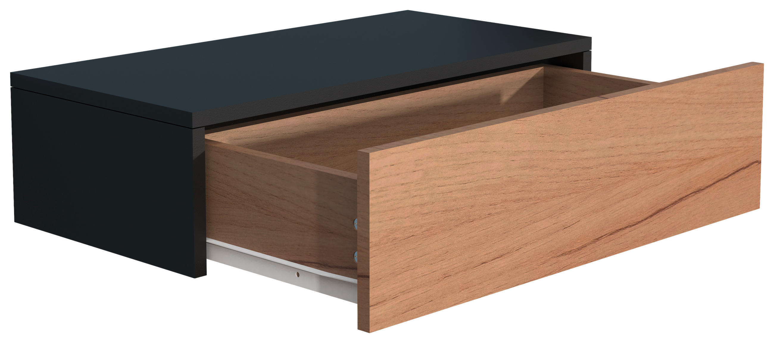 SÄNGBORD i svart, ekfärgad  - svart/ekfärgad, Modern, trämaterial (60/15/30cm) - MID.YOU