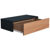 SÄNGBORD i svart, ekfärgad  - svart/ekfärgad, Modern, trämaterial (60/15/30cm) - MID.YOU