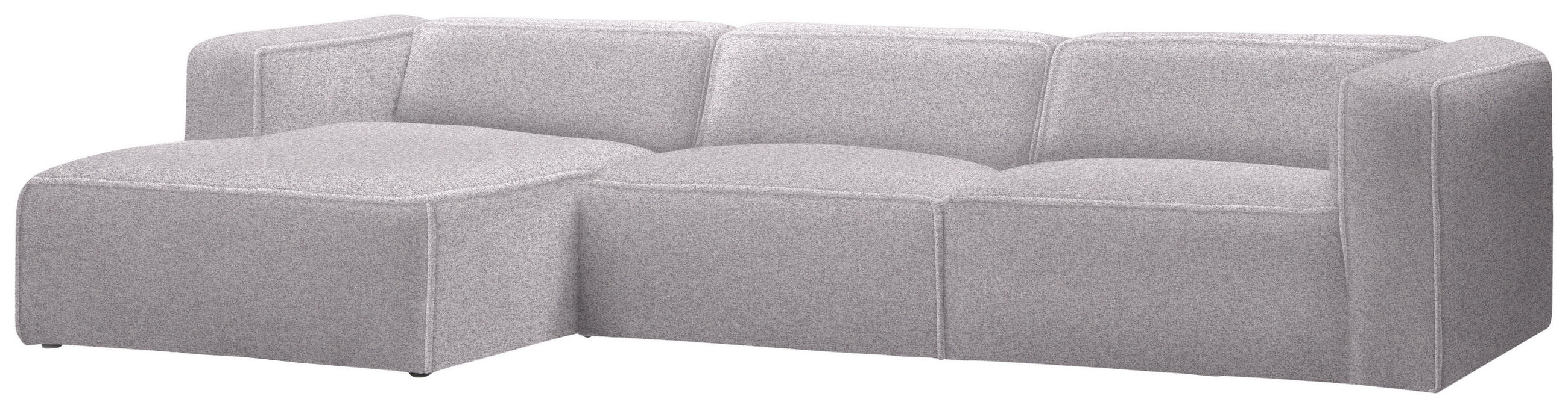 ECKSOFA in Webstoff Grau, Flieder  - Flieder/Schwarz, Design, Kunststoff/Textil (163/332cm) - Stylife