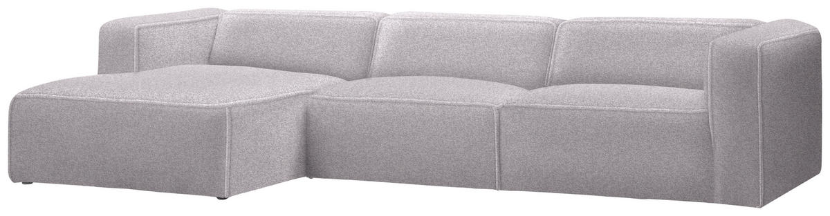 ECKSOFA in Webstoff Grau, Flieder  - Flieder/Schwarz, Design, Kunststoff/Textil (163/332cm) - Stylife