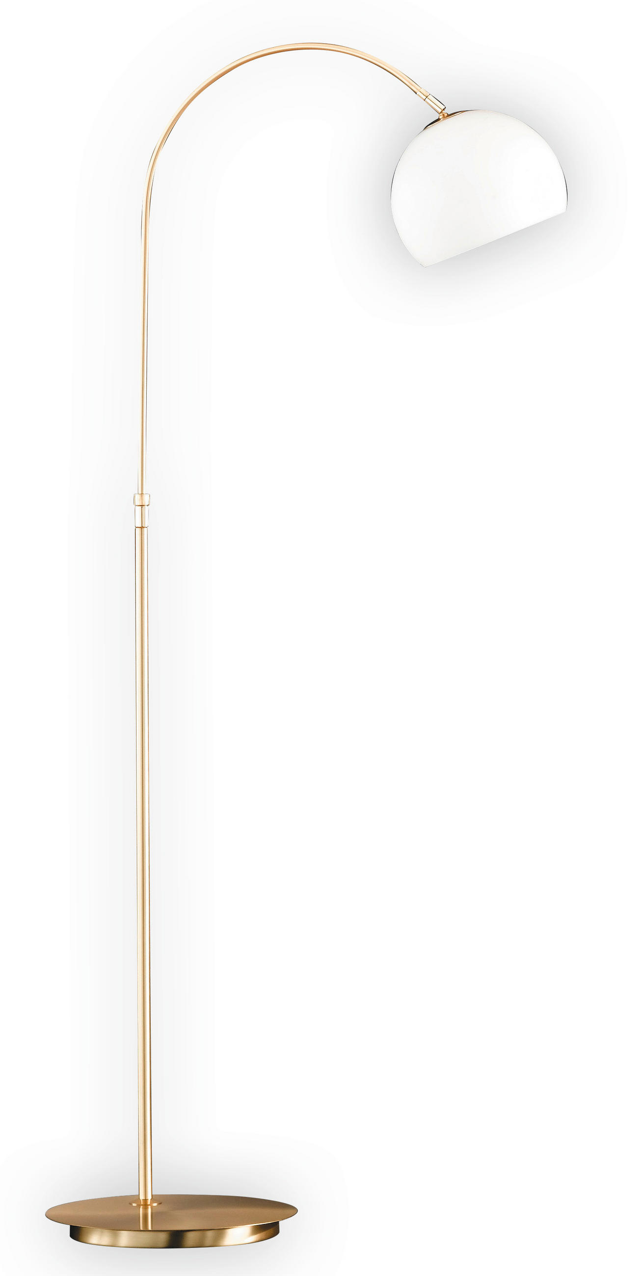 GOLVLAMPA    - opal/mässingsfärgad, Design, metall/glas (105cm) - Fischer & Honsel