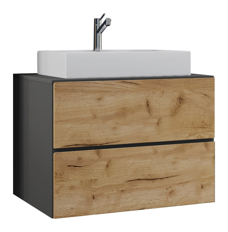 UNDERSKÅP + TVÄTTSTÄLL 60/66,7/51,4 cm - honungsek/vit, Modern, träbaserade material/keramik (60/66,7/51,4cm) - MID.YOU