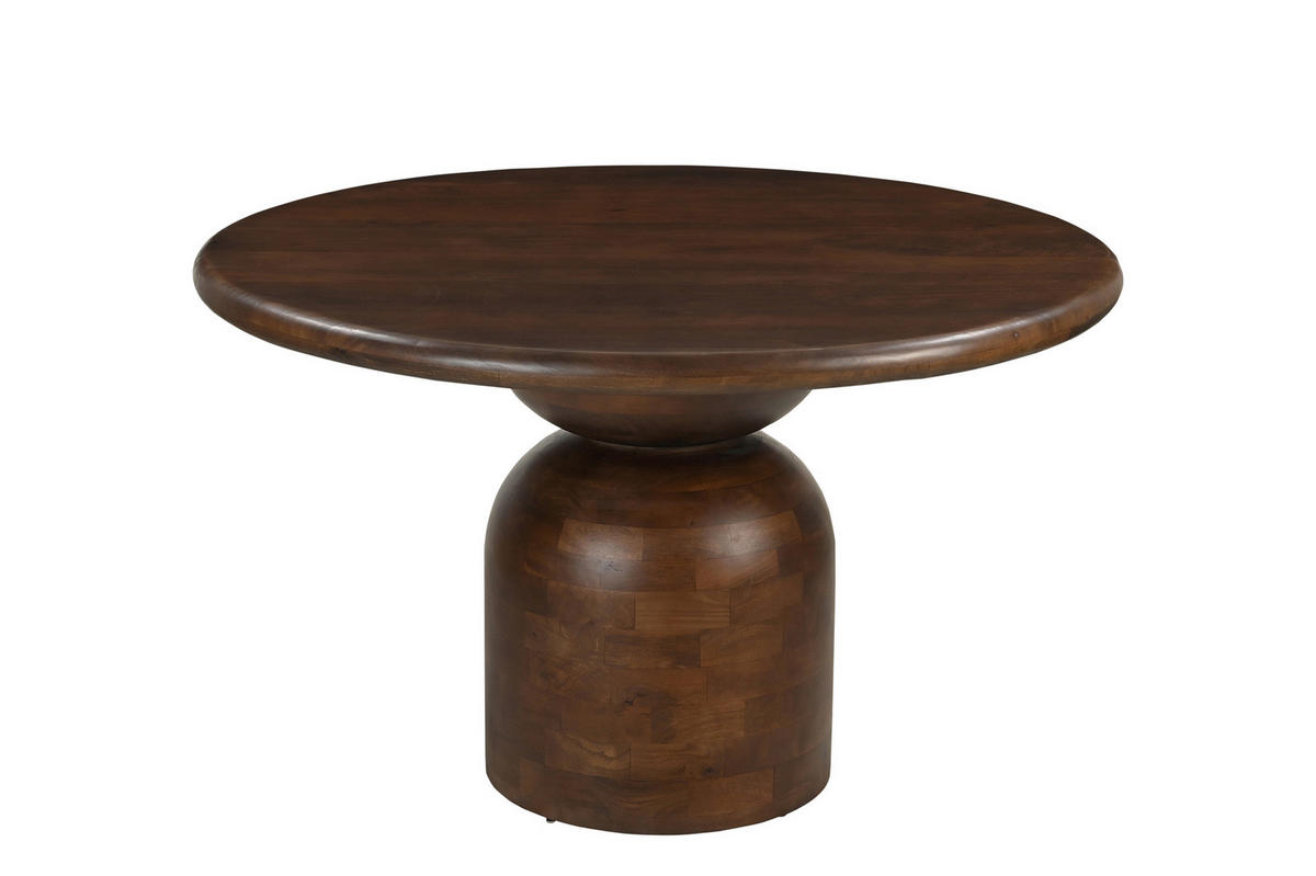 ESSTISCH 130/130/76 cm Echtholz  Holz rund Braun  - Braun, MODERN, Holz (130/130/76cm) - MID.YOU