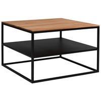 COUCHTISCH Holz, Metall 65/65/41,5 cm  - Eichefarben/Schwarz, Design, Holz/Metall (65/65/41,5cm) - Johann Jakob