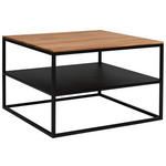 COUCHTISCH in Holz, Metall 65/65/41,5 cm  - Eichefarben/Schwarz, Design, Holz/Metall (65/65/41,5cm) - Johann Jakob