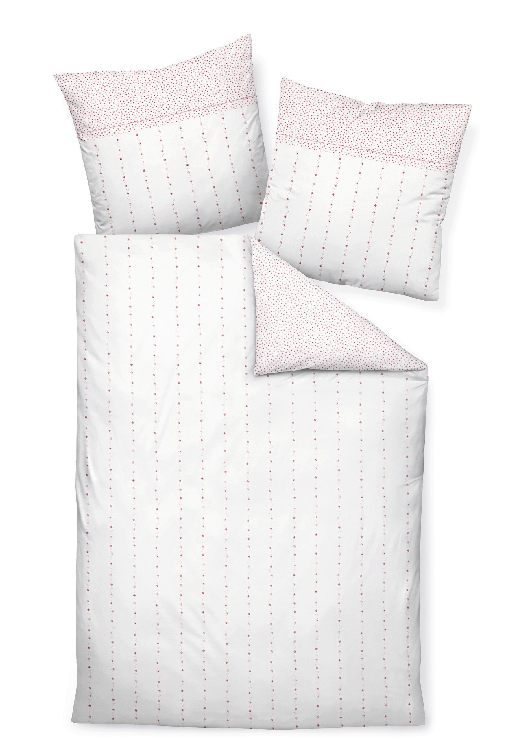 BETTWÄSCHE CHINCHILLA-S Flanell 155/220 cm  - Rosa/Weiß, Design, Textil (155/220cm) - Janine