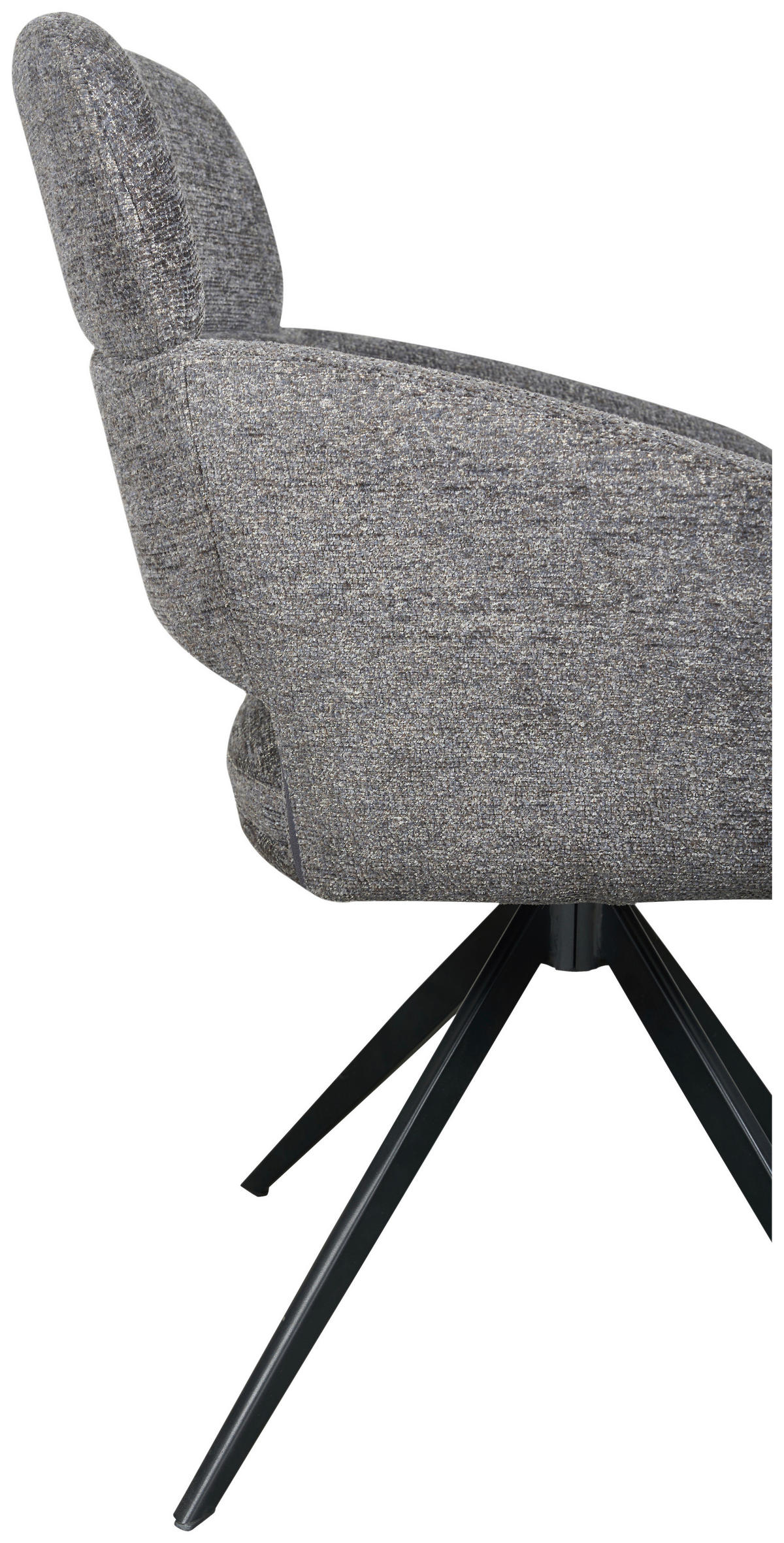 ARMLEHNSTUHL  Sitzfläche 360° drehbar, inklusive Armlehnen Webstoff  Grau, Schwarz  - Schwarz/Grau, MODERN, Textil/Metall (57,5/85/61cm) - Livetastic