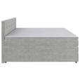 BOXSPRINGBETT 200/200 cm  in Hellgrau  - Hellgrau/Schwarz, KONVENTIONELL, Kunststoff/Textil (200/200cm) - Carryhome