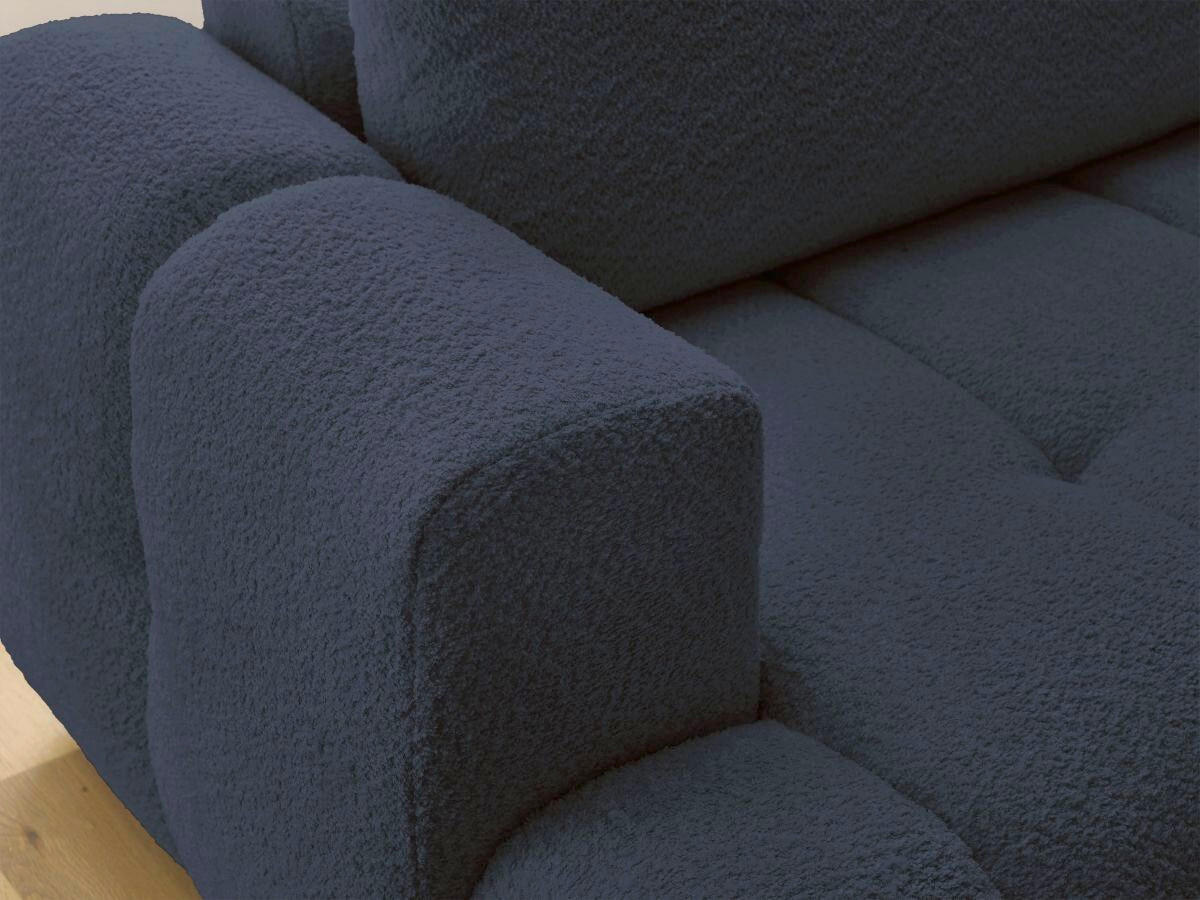 ECKSCHLAFSOFA FUJI Bouclé Dunkelblau  inkl.  - Schwarz/Dunkelblau, MODERN, Kunststoff/Textil (282/204cm)