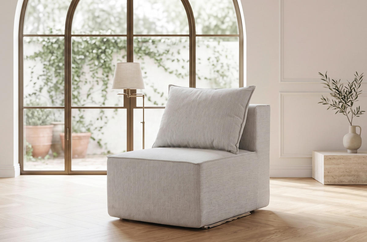 SOFAELEMENT Webstoff Naturfarben  - Beige/Naturfarben, Design, Textil (71/71/91cm) - Carryhome