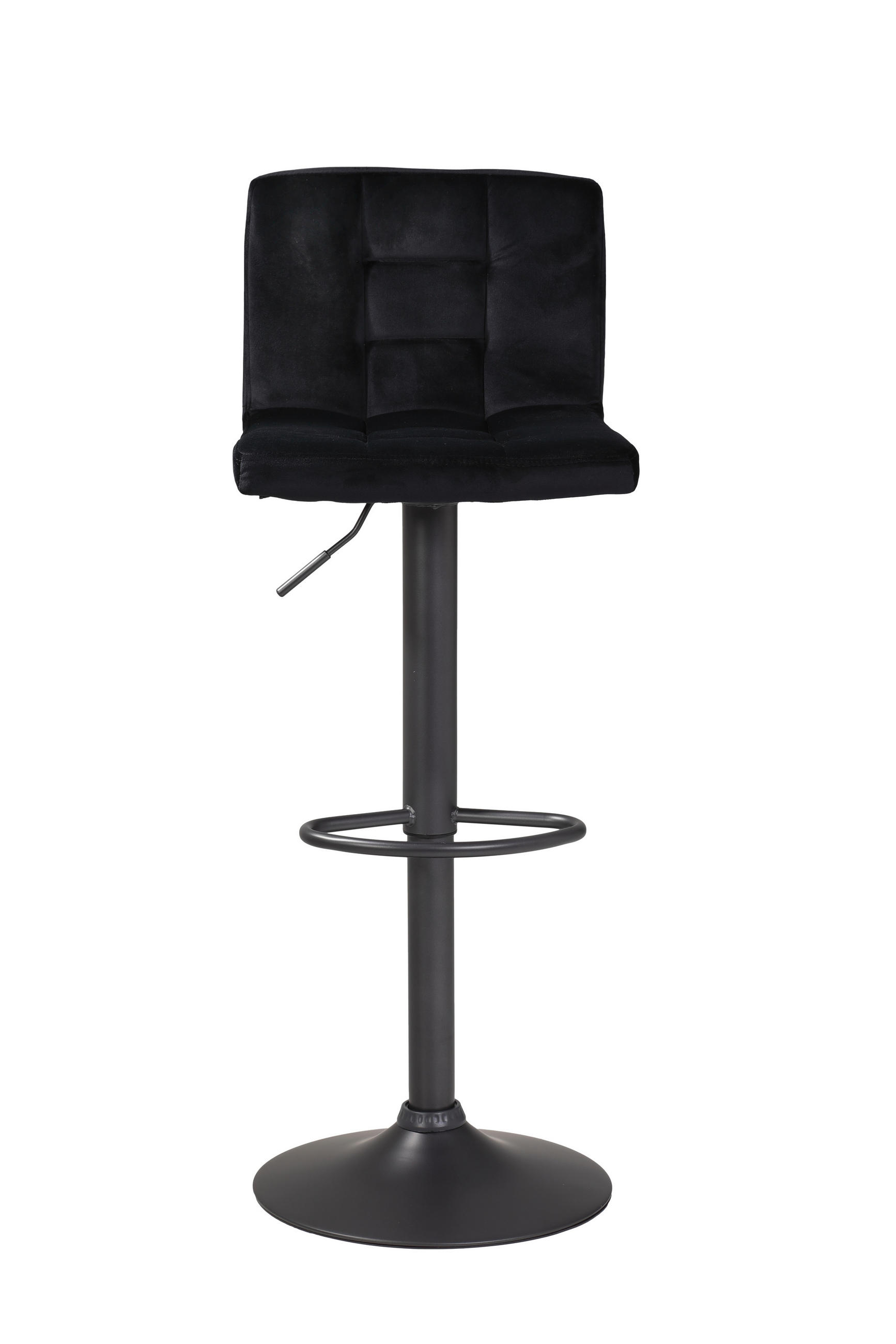 BARHOCKER-SET Samt Schwarz Stahl Sitzfläche 360° drehbar  - Dunkelgrau/Schwarz, MODERN, Textil/Metall (40/85/48cm) - MID.YOU