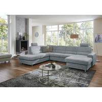 SEDEŽNA GARNITURA, siva  - siva, Design, tekstil/les - Beldomo System