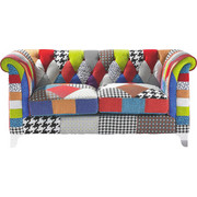 ZWEISITZER-SOFA Webstoff Multicolor - Silberfarben/Multicolor, Design, Textil/Metall (167/79/86cm) - Carryhome