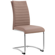 SCHWINGSTUHL Lederlook Chromfarben, Hellbraun - Hellbraun/Chromfarben, Design, Textil/Metall (44/98/63cm) - Carryhome