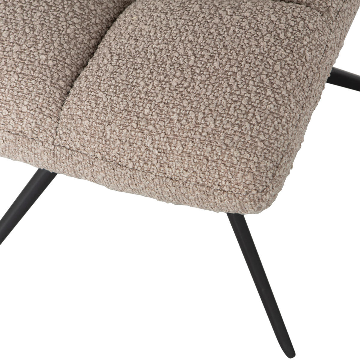 STUHL  in Bouclé Textil  - Sandfarben/Schwarz, Design, Textil/Metall (48/80/45cm) - Livetastic