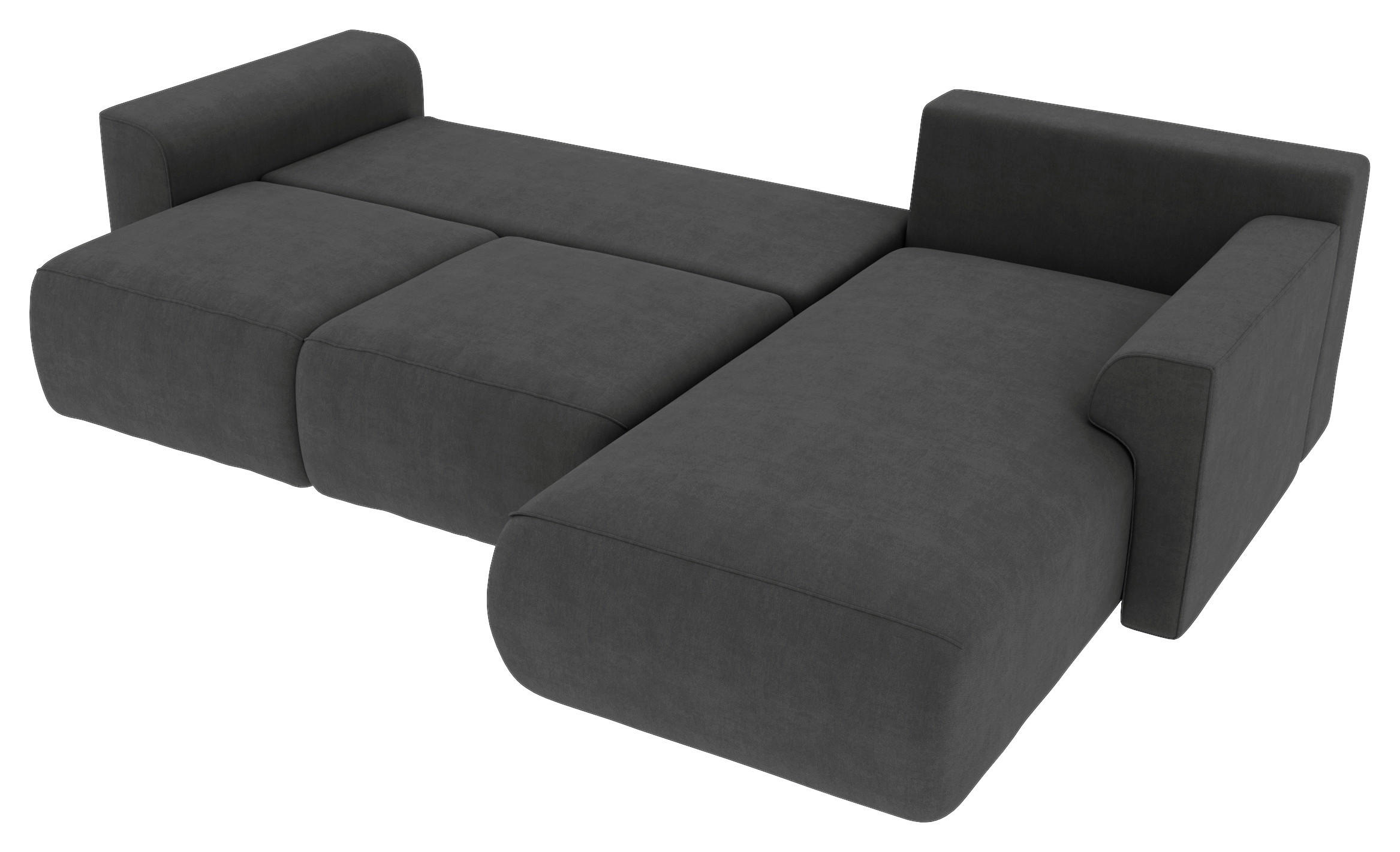 Thumbnail - Carryhome Ecksofa, Dunkelgrau, Textil, 3-Sitzer, Ottomane rechts, L-Form, 293x195 cm, Stoffauswahl, Liegefunktion, seite...