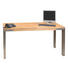 SCHREIBTISCH Wildeiche teilmassiv Edelstahlfarben, Eichefarben - Edelstahlfarben/Eichefarben, KONVENTIONELL, Holz/Metall (180/75/80cm) - LINEA NATURA