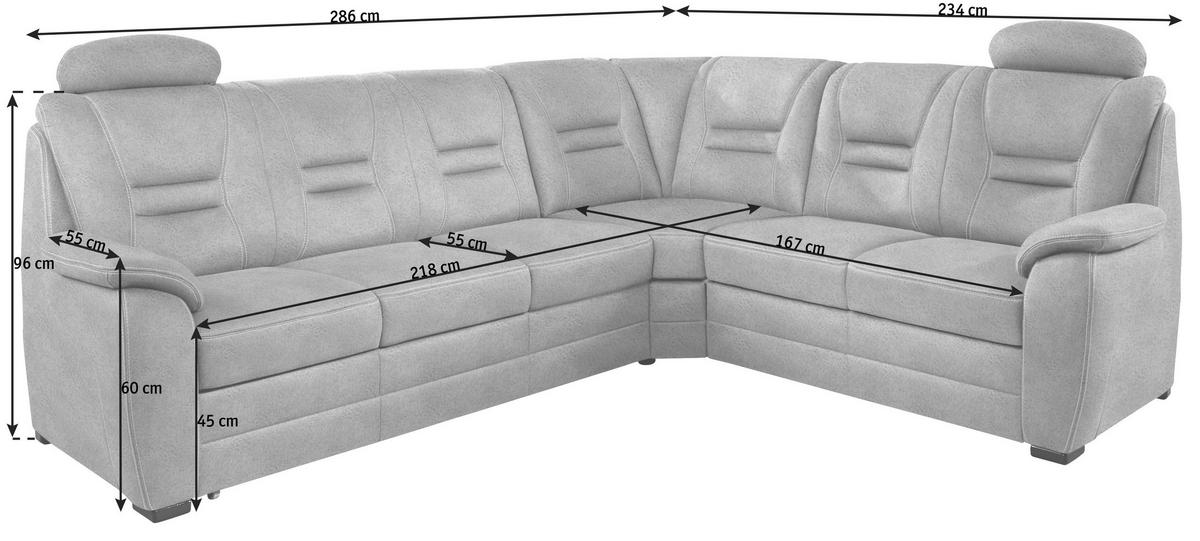 ECKSOFA in Lederlook Dunkelbraun  - Dunkelbraun/Beige, Konventionell, Holz/Textil (286/234cm) - Beldomo Comfort