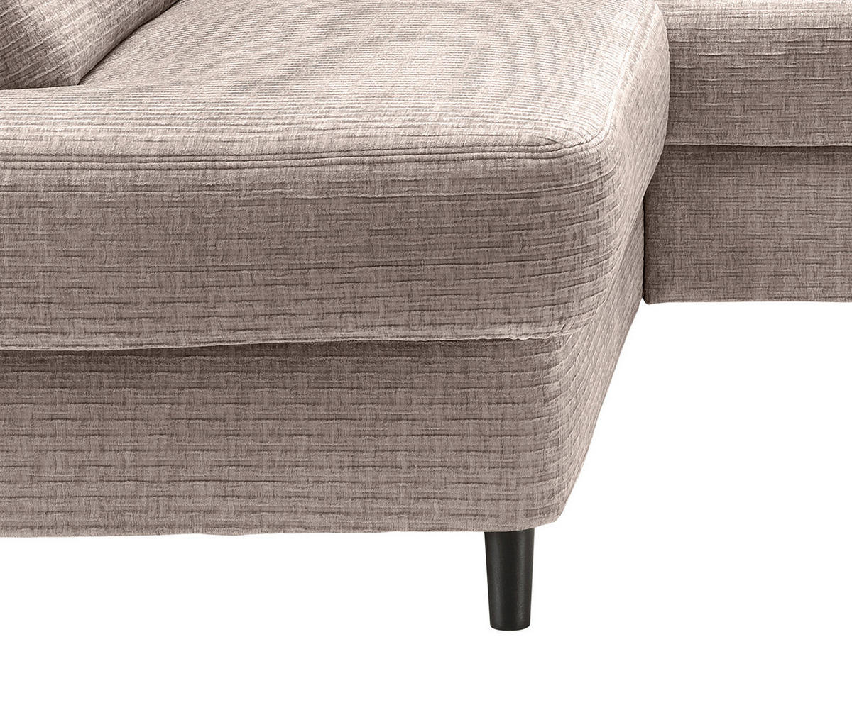 CANAPÉ D'ANGLE in Mikrofaser Beige  - beige/noir, Modern, textile/bois (190/266cm) - Livetastic
