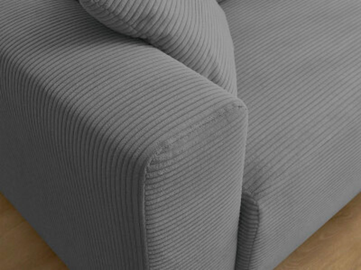 ECKSOFA Ottomane rechts  ATILLA Dunkelgrau Cord  - Dunkelgrau/Schwarz, MODERN, Kunststoff/Textil (244/149cm)
