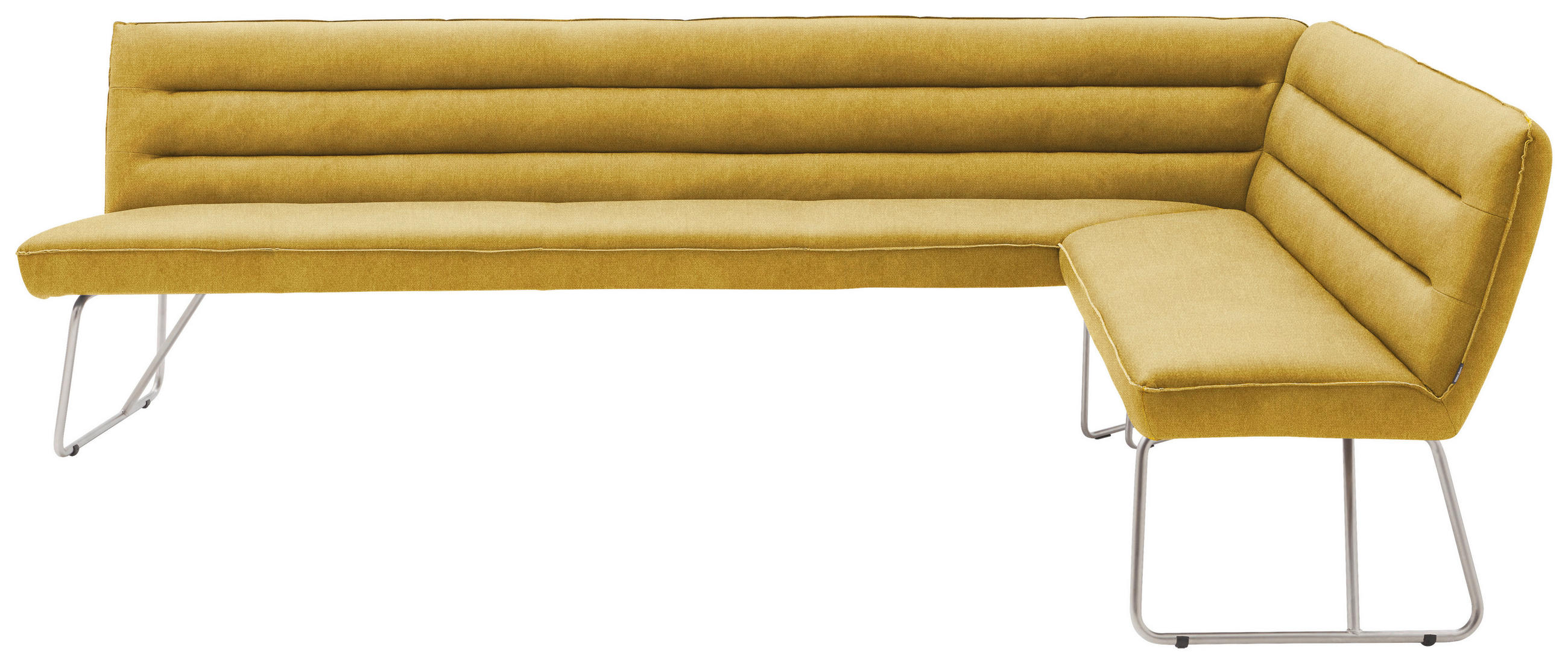 ECKBANK 284/184 cm  in Gelb, Edelstahlfarben  - Edelstahlfarben/Gelb, Design, Textil/Metall (284/184cm) - Dieter Knoll
