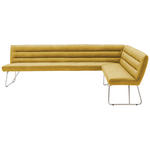 ECKBANK 284/184 cm  in Gelb, Edelstahlfarben  - Edelstahlfarben/Gelb, Design, Textil/Metall (284/184cm) - Dieter Knoll