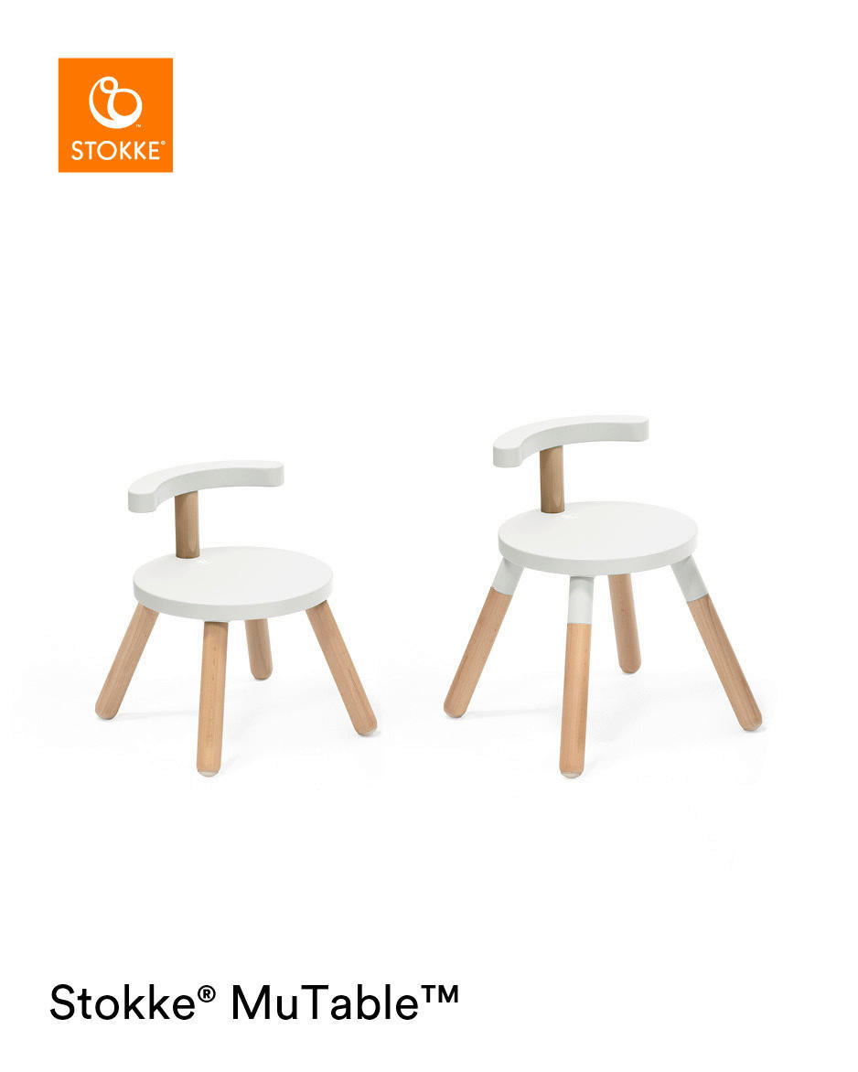 KINDERSTUHL - Naturfarben/Weiß, Basics, Holz (35/42/35cm) - Stokke