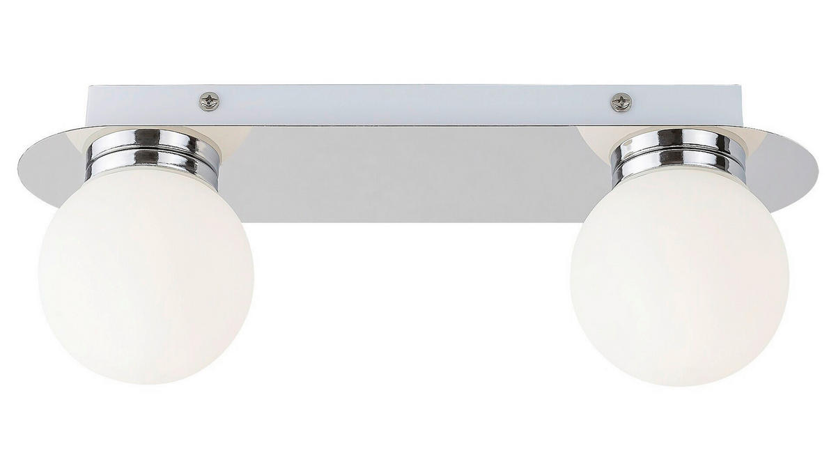 KOUPELNOVÉ STROPNÍ SVÍTIDLO, 30/16 cm  - bílá/barvy chromu, Basics, kov/sklo (30/16cm)