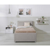 OBLAZINJENA POSTELJA 90 cm   x 200 cm  , les, kovina, umetna masa, tekstil svetlo siva  - svetlo siva, Moderno, kovina/umetna masa (90/200cm) - Livetastic