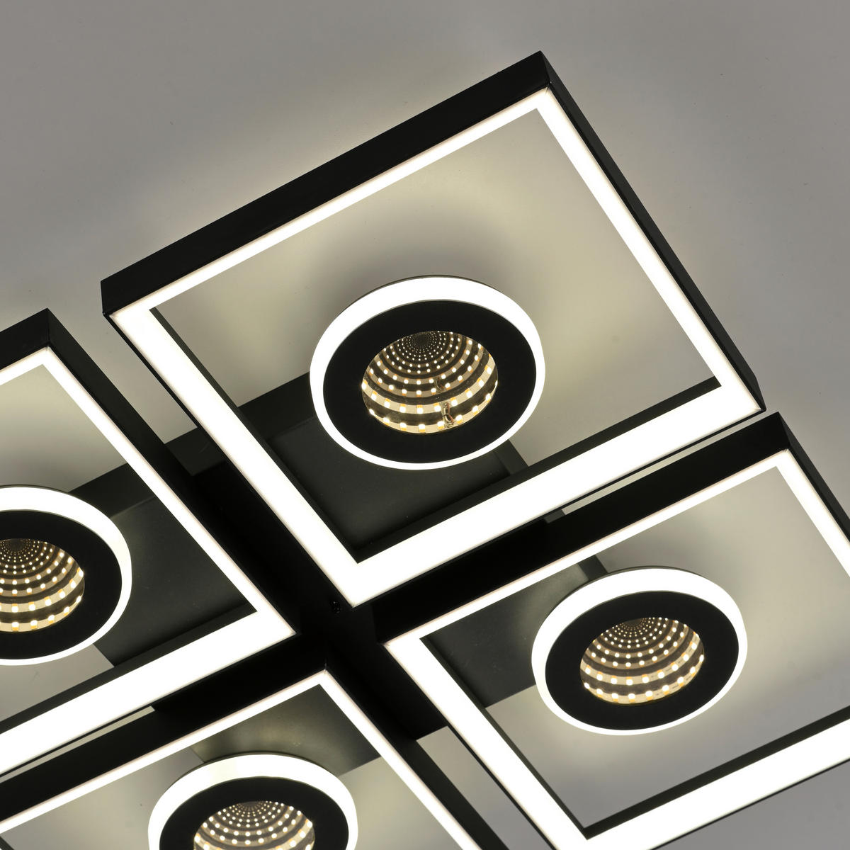 LED-DECKENLEUCHTE 53/53/6,2 cm   - Schwarz, Design, Kunststoff/Metall (53/53/6,2cm)