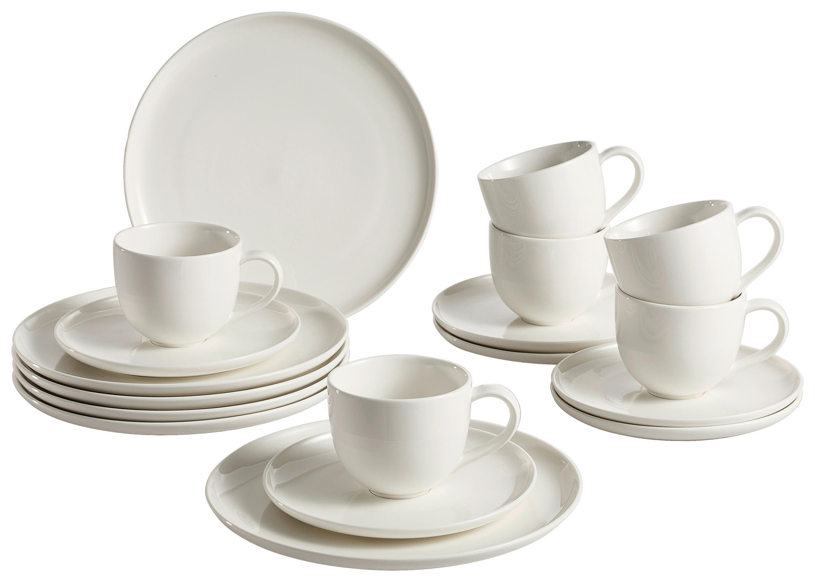 KAFFEESERVICE Weiß 18-teilig  - Weiß, Basics, Keramik - Ritzenhoff Breker