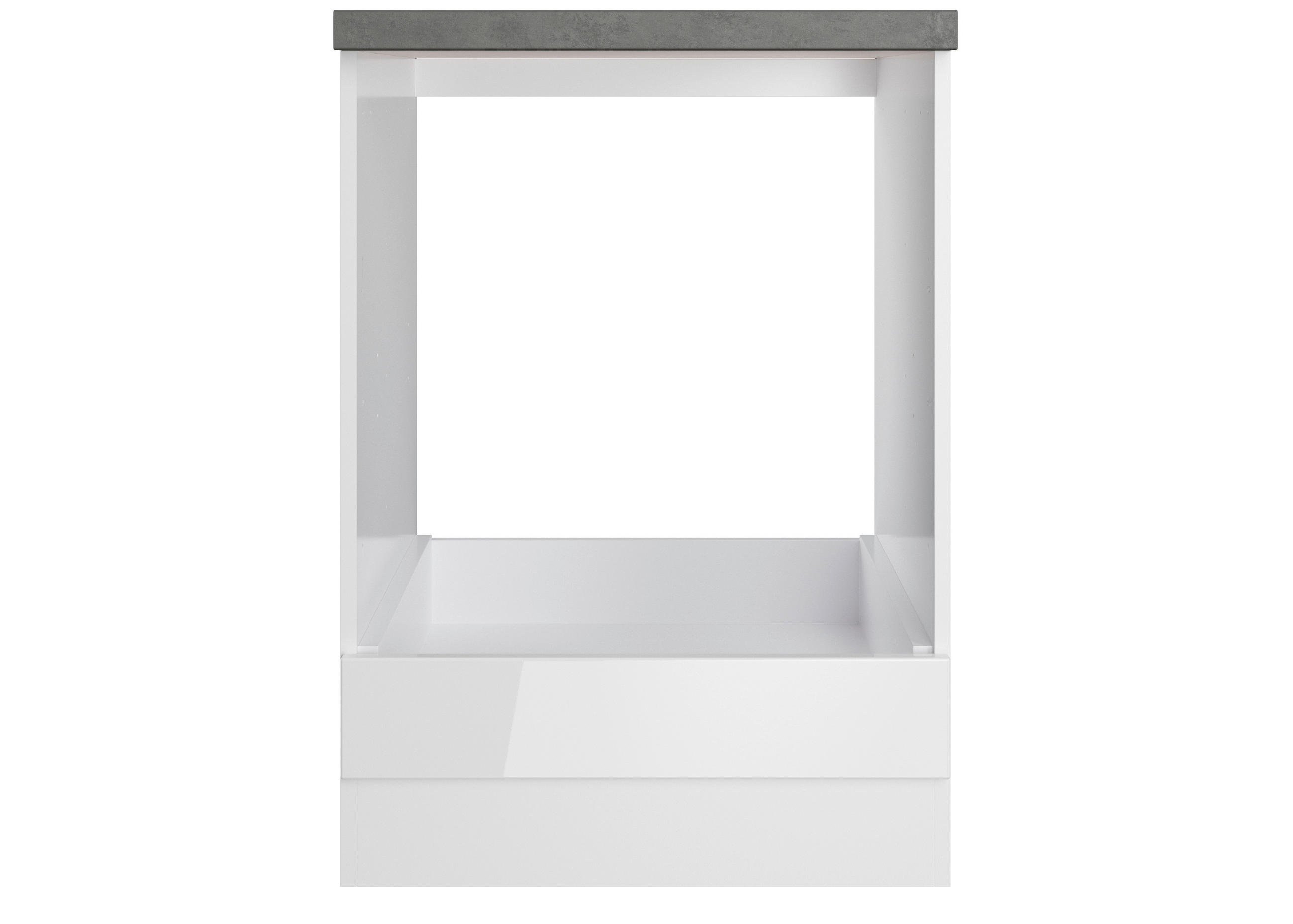 INBYGGNADSSKÅP FÖR SPIS 60/86/60 cm  i grå, vit, vit högglans  - vit/vit högglans, Lifestyle, trämaterial (60/86/60cm) - Held