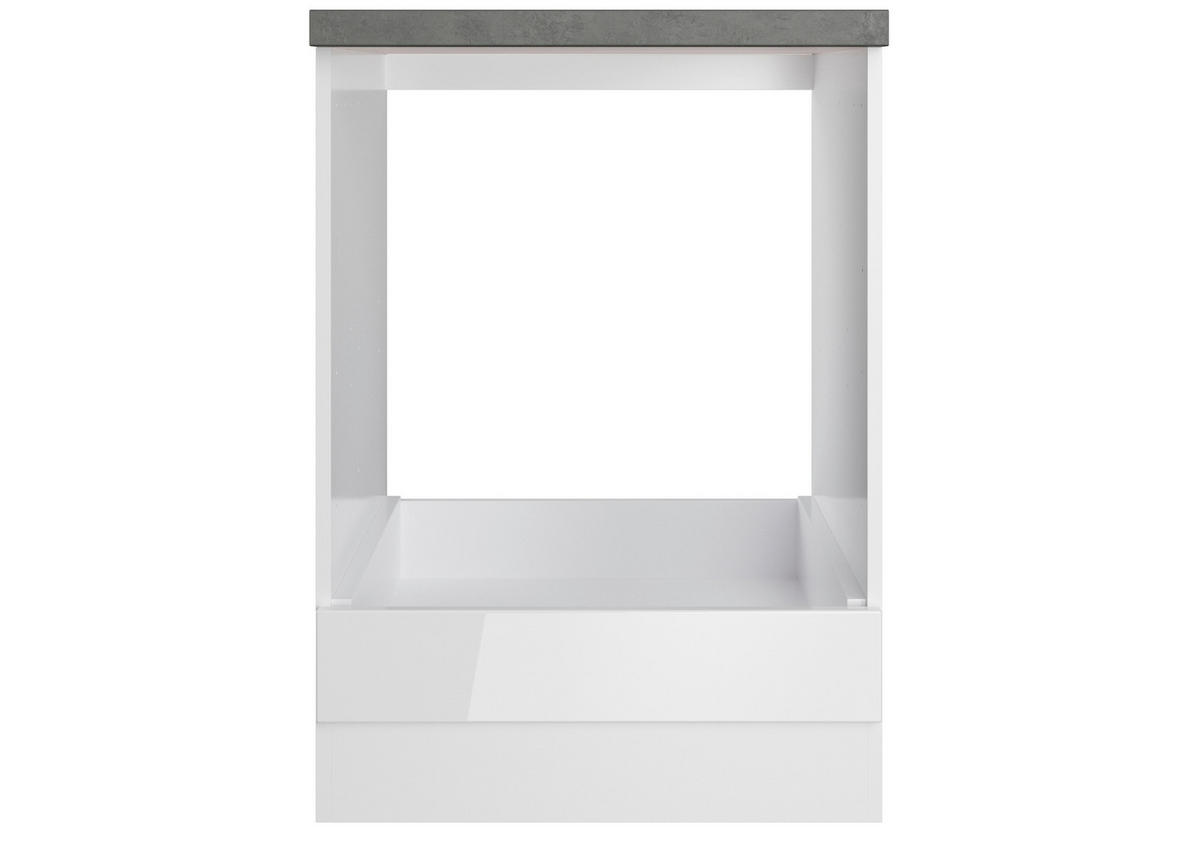 INBYGGNADSSKÅP FÖR SPIS 60/86/60 cm  i grå, vit, vit högglans  - vit/vit högglans, Lifestyle, trämaterial (60/86/60cm) - Held