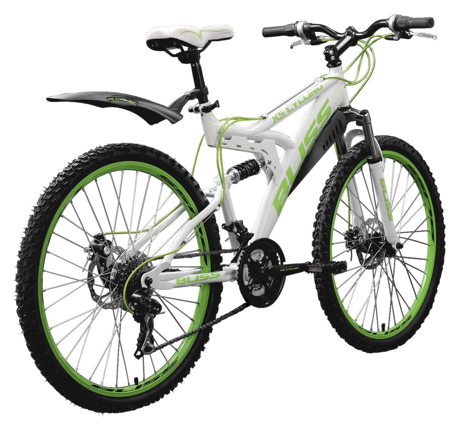 MOUNTAINBIKE 26 Zoll  - Weiß/Grün, Basics, Metall (180/70/80cm) - KS Cycling