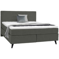 BOXSPRINGBETT 180/200 cm  in Grau  - Schwarz/Grau, Konventionell, Holz/Textil (180/200cm) - Voleo