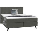 BOXSPRINGBETT 180/200 cm  in Grau  - Schwarz/Grau, KONVENTIONELL, Holz/Textil (180/200cm) - Voleo