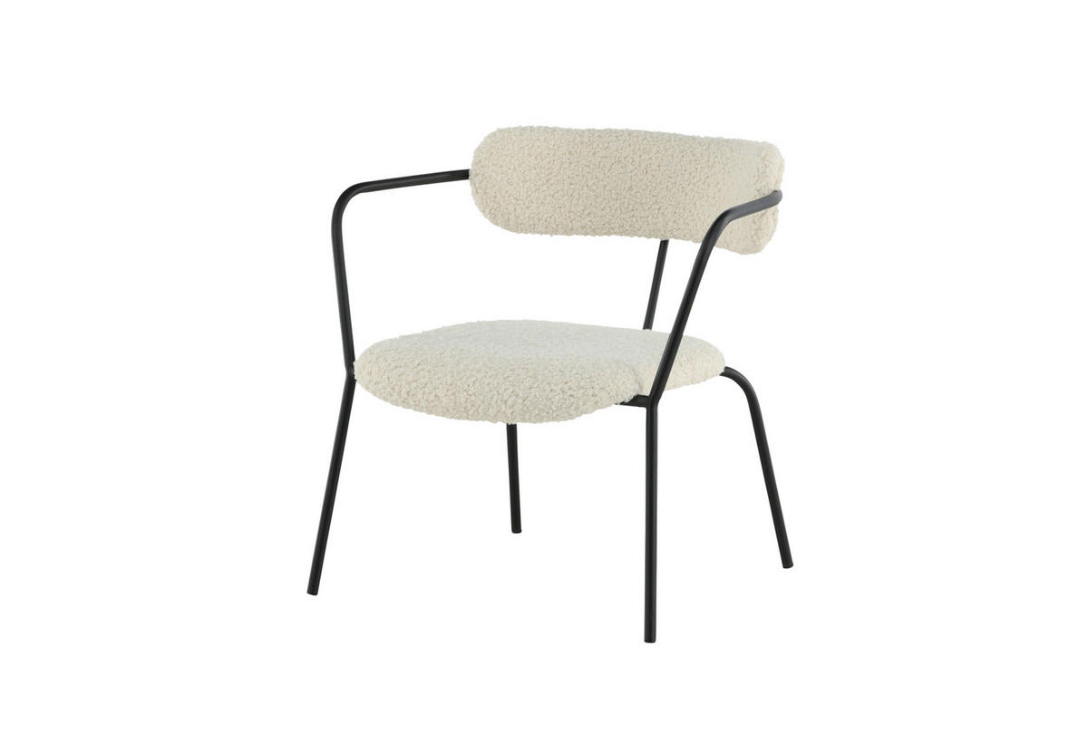 SESSEL in Teddystoff Schwarz, Weiß  - Schwarz/Weiß, Design, Textil/Metall (68/69/67cm) - Livetastic