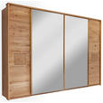 SCHWEBETÜRENSCHRANK  in Eichefarben  - Eichefarben, Natur, Glas/Holz (286/215/74cm) - Linea Natura