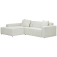 ECKSOFA in Chenille Creme  188/280 cm  - Creme/Schwarz, KONVENTIONELL, Kunststoff/Textil (188/280cm) - Carryhome