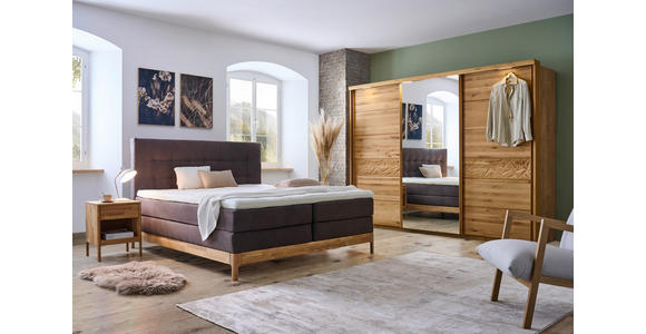 BOXSPRINGBETT 160/200 cm  in Braun, Wildeiche  - Wildeiche/Braun, Natur, Holz/Textil (160/200cm) - Linea Natura