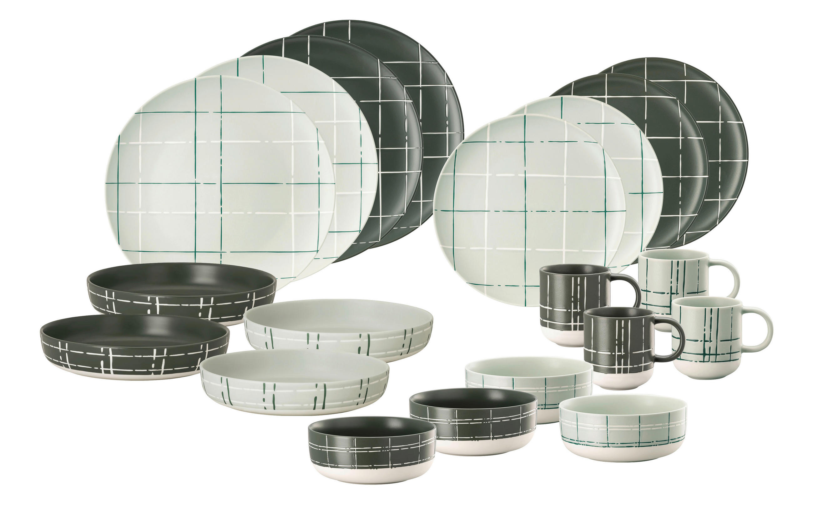 KOMBISERVICE Multicolor FUN - Karo Mixed 20-teilig 4 Personen  - Multicolor, Design, Keramik (41/28,3/28cm) - Thomas