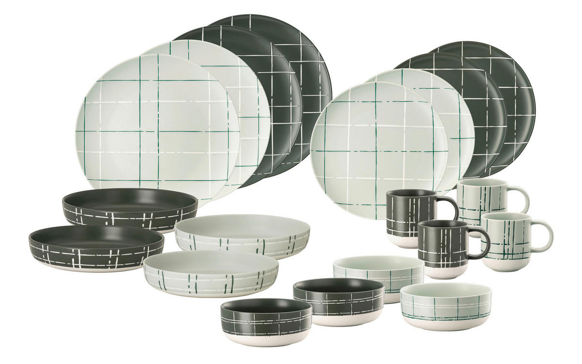 KOMBISERVICE Multicolor FUN - Karo Mixed 20-teilig 4 Personen  - Multicolor, Design, Keramik (41/28,3/28cm) - Thomas