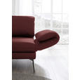 RÉCAMIERE in Echtleder Rot  - Chromfarben/Rot, Design, Leder/Metall (209/85-109/95-16cm) - Dieter Knoll