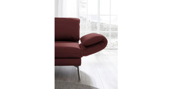RÉCAMIERE in Echtleder Rot  - Chromfarben/Rot, Design, Leder/Metall (209/85-109/95-16cm) - Dieter Knoll