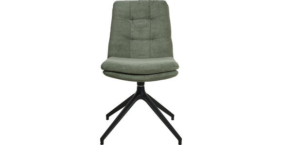 STUHL - Schwarz/Olivgrün, Design, Textil/Metall (49/90/68cm) - Johann Jakob