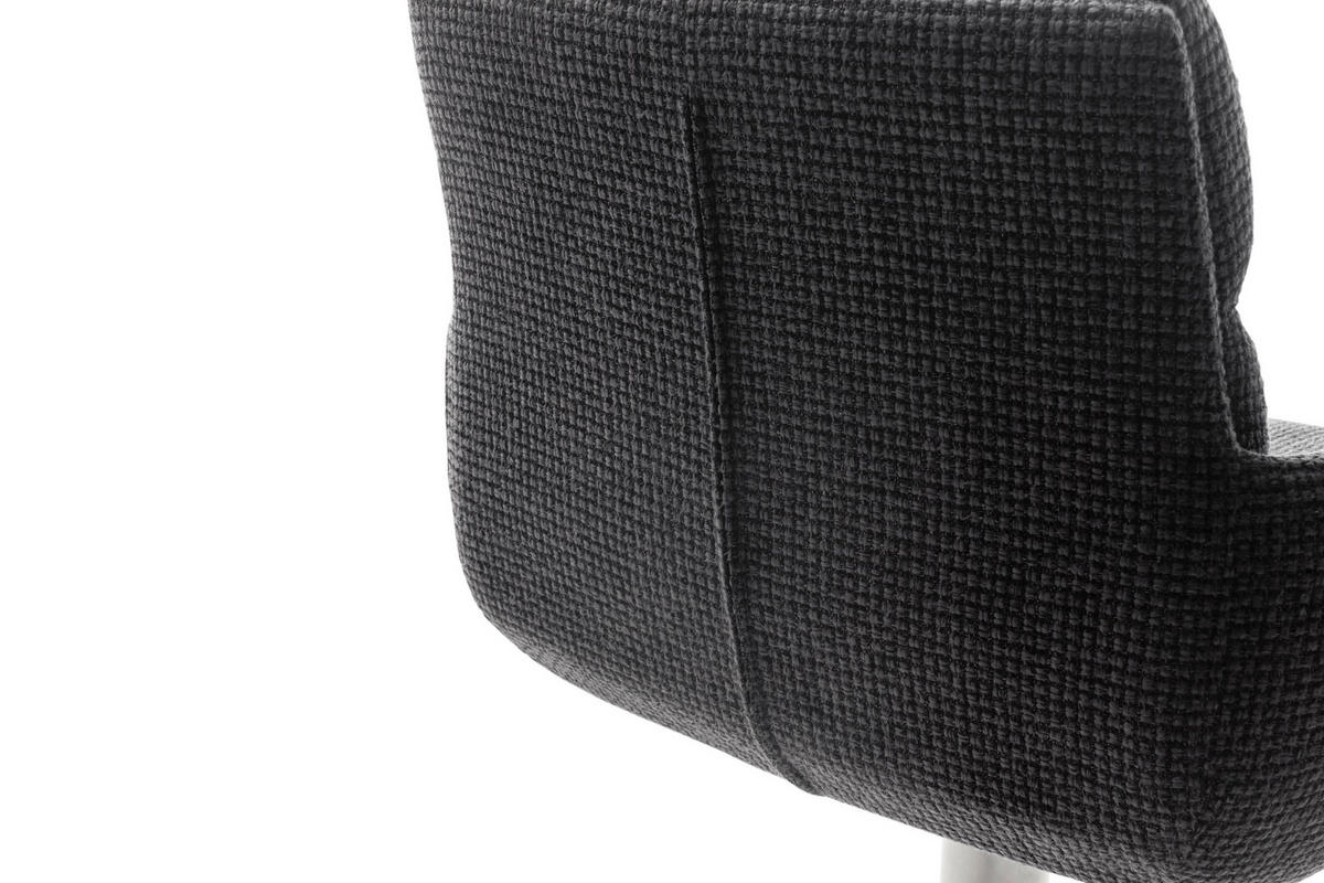 BARHOCKER in Metall, Textil Anthrazit, Edelstahlfarben  - Edelstahlfarben/Anthrazit, Design, Textil/Metall (54/84/52cm) - Dieter Knoll