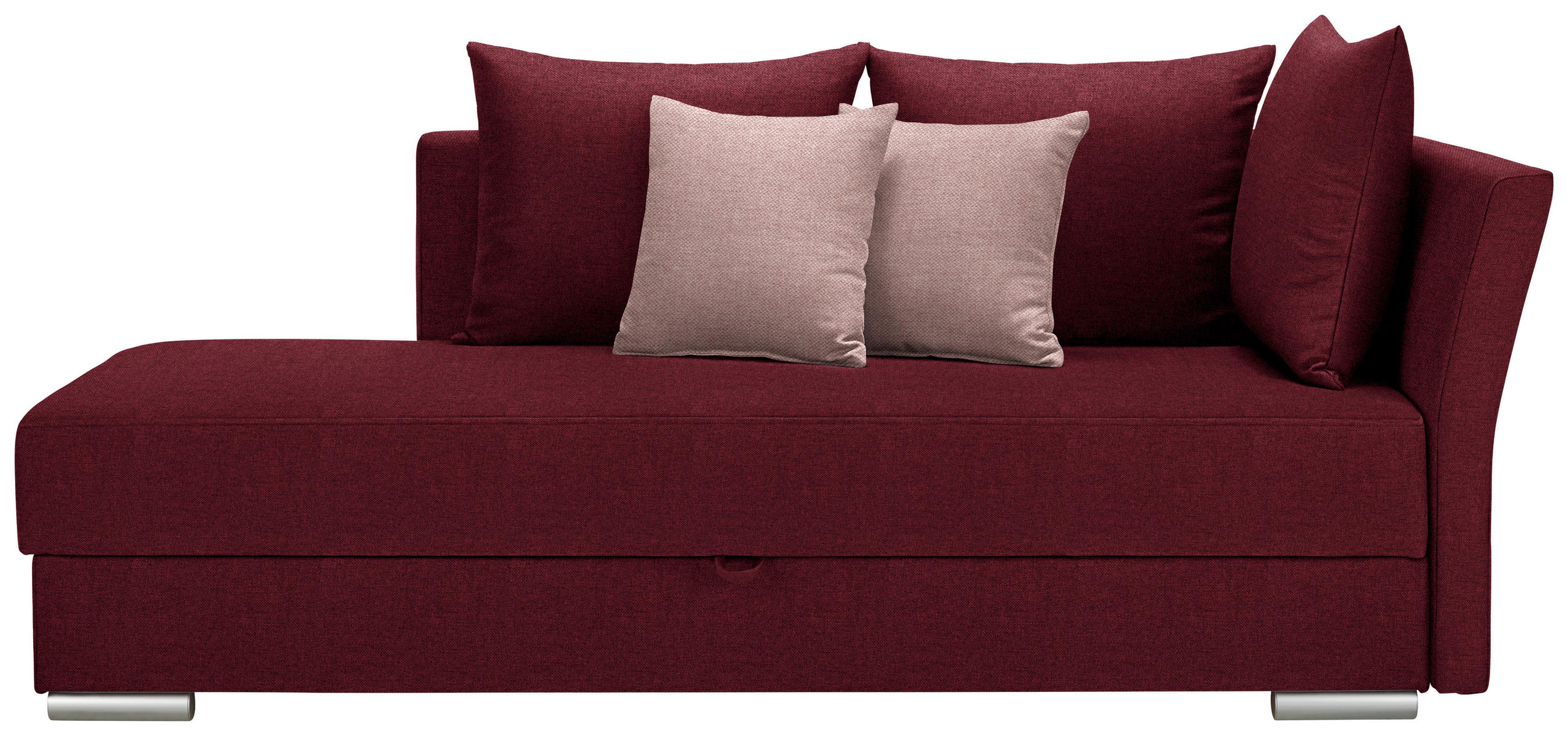 HEVERŐ textil bordó  - krómszínű/fáradt rózsaszín, Design, műanyag/textil (220/93/100cm) - Xora