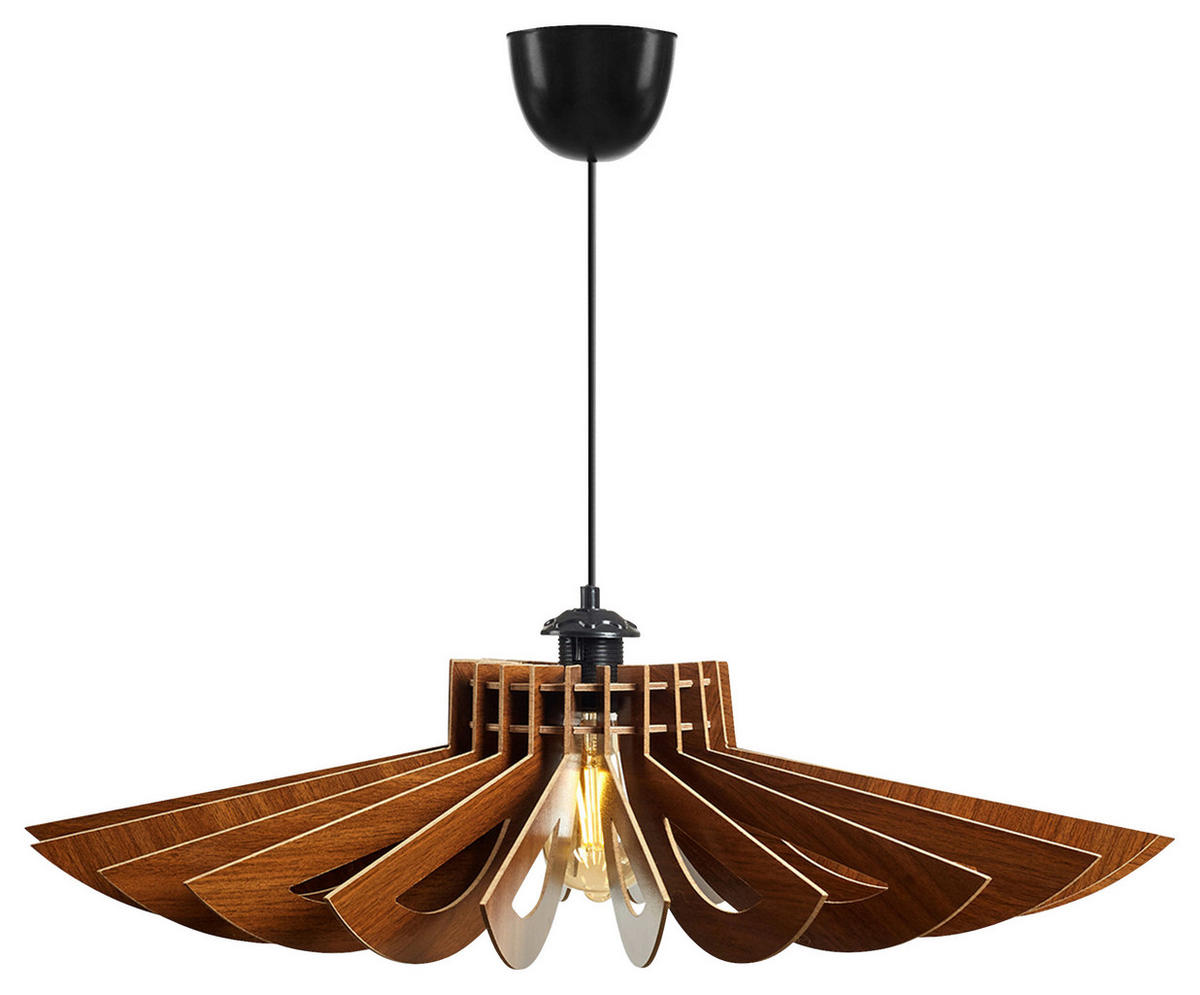 DECKENLEUCHTE     - Walnussfarben, Trend, Holz (68/68/50cm) - P & B