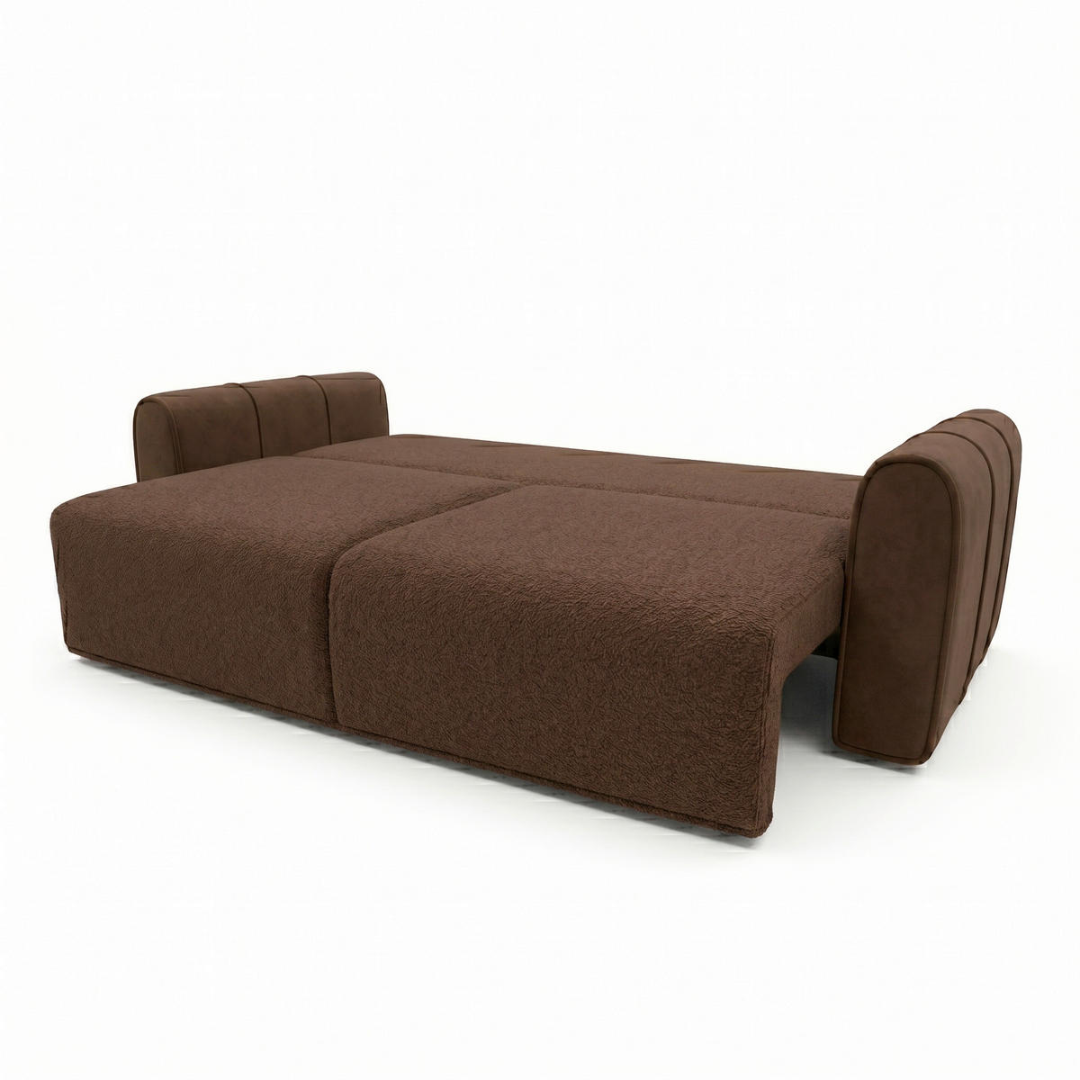 SCHLAFSOFA KIARA Bouclé Braun  inkl.  - Schwarz/Braun, Design, Kunststoff/Textil (235/100/100cm) - MID.YOU