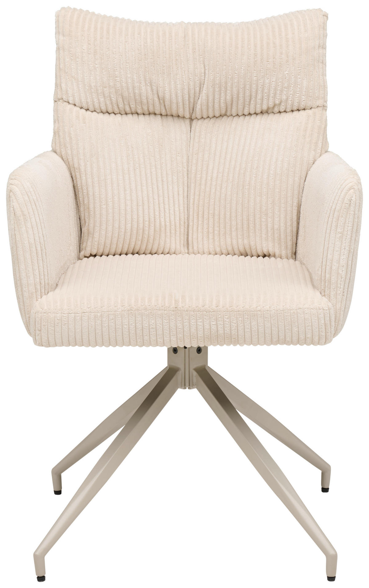 ARMLEHNSTUHL  Sitzfläche 180° drehbar, automatische Rückholfunktion Cord  - Beige/Creme, MODERN, Textil/Metall (57/89/67cm) - MID.YOU